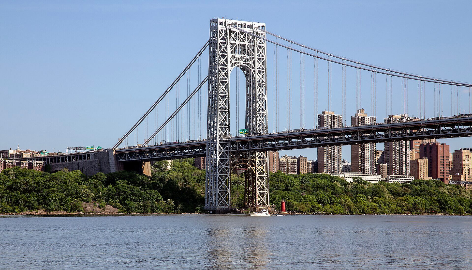 George Washington Bridge seen from Fort Lee at sunrise