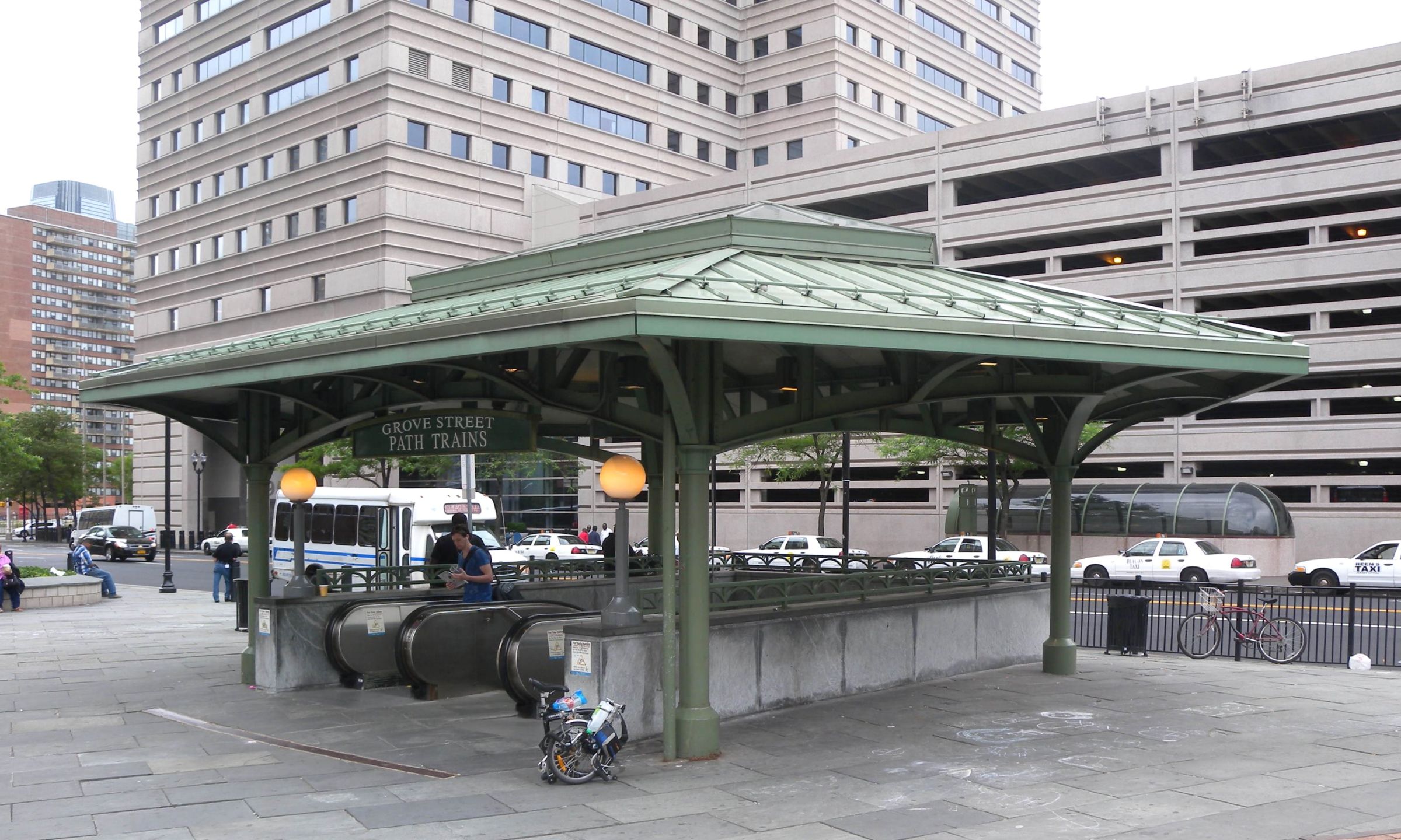 Grove Street PATH plaza morning commute